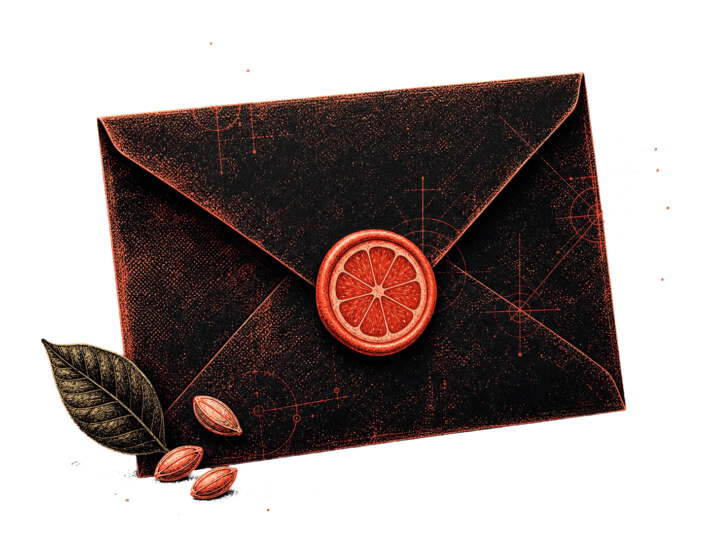 Etched invitation envelope